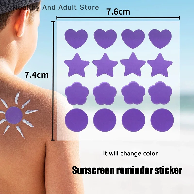 

16Pcs UV Stickers For Sunscreen UV Detecting Patches UV Sunscreen Protector Facial Sun Block Patch UV Dots Sun Sticker Test