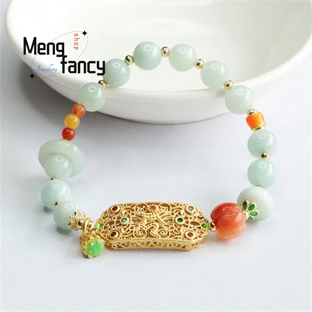 Natural Myanmar A-goods Jadeite Bracelet Exquisite Elegant Simple High-grade Simple Exquisite Elegant High-grade Fashion Jewelry