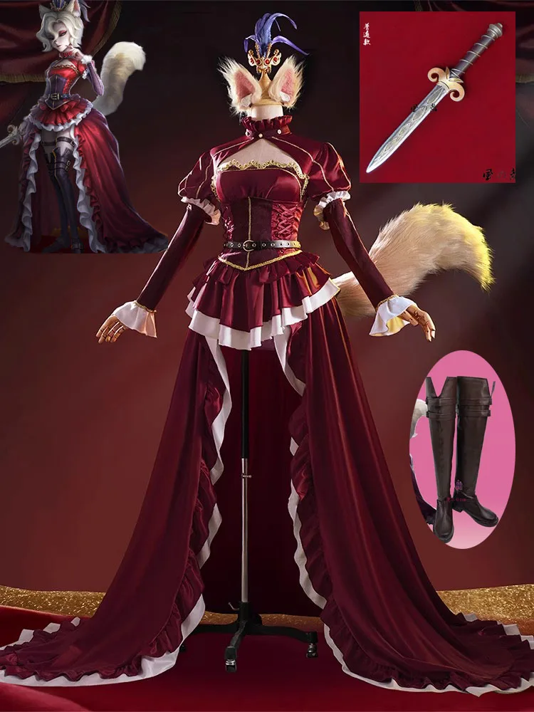 Identiteit V Archduchess Bloody Queen Cosplay Kostuum Mary Nieuwe Huid Archduchess Kostuum Pruik Schoenen Oor Prop Voor Vrouwen Halloween