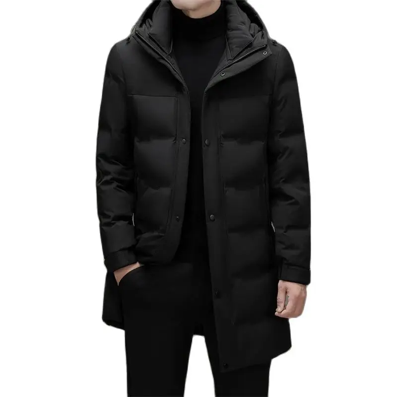 BATMO 2023 new arrival winter top quality 90% white duck down hooded Long jackets men,Thick warm coat men overcoat 623026