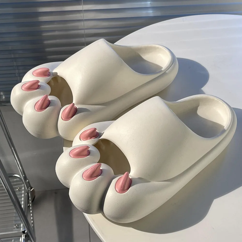 

Cozy Creative Cat Paw Slippers Thick Sole Soft Bottom Puppy Claw Slippers Non-Slip Cartoon EVA Animal Paw Sandal Unisex