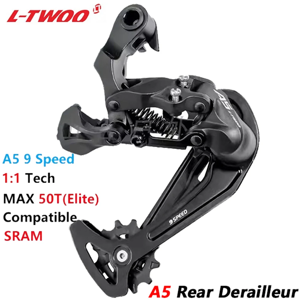 LTWOO A5 1X9 Speed Shifter Groupset Mountain Bike 9V Shifter Lever Rear Derailleur Kit Max Support 50T Cassett Compatible SRAM