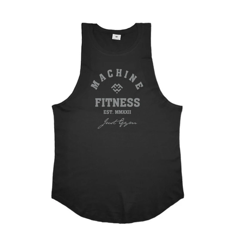 MACHINE FITNESS JUST GYM Bodybuilding Tank Top Mens Workout Vest Cotton Sleeveless shirt Jogger clothing Muscle Stringer Singlet