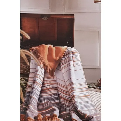 Özdilek Cotton Blanket Single Personality-Striped Orange 150x200 cm.