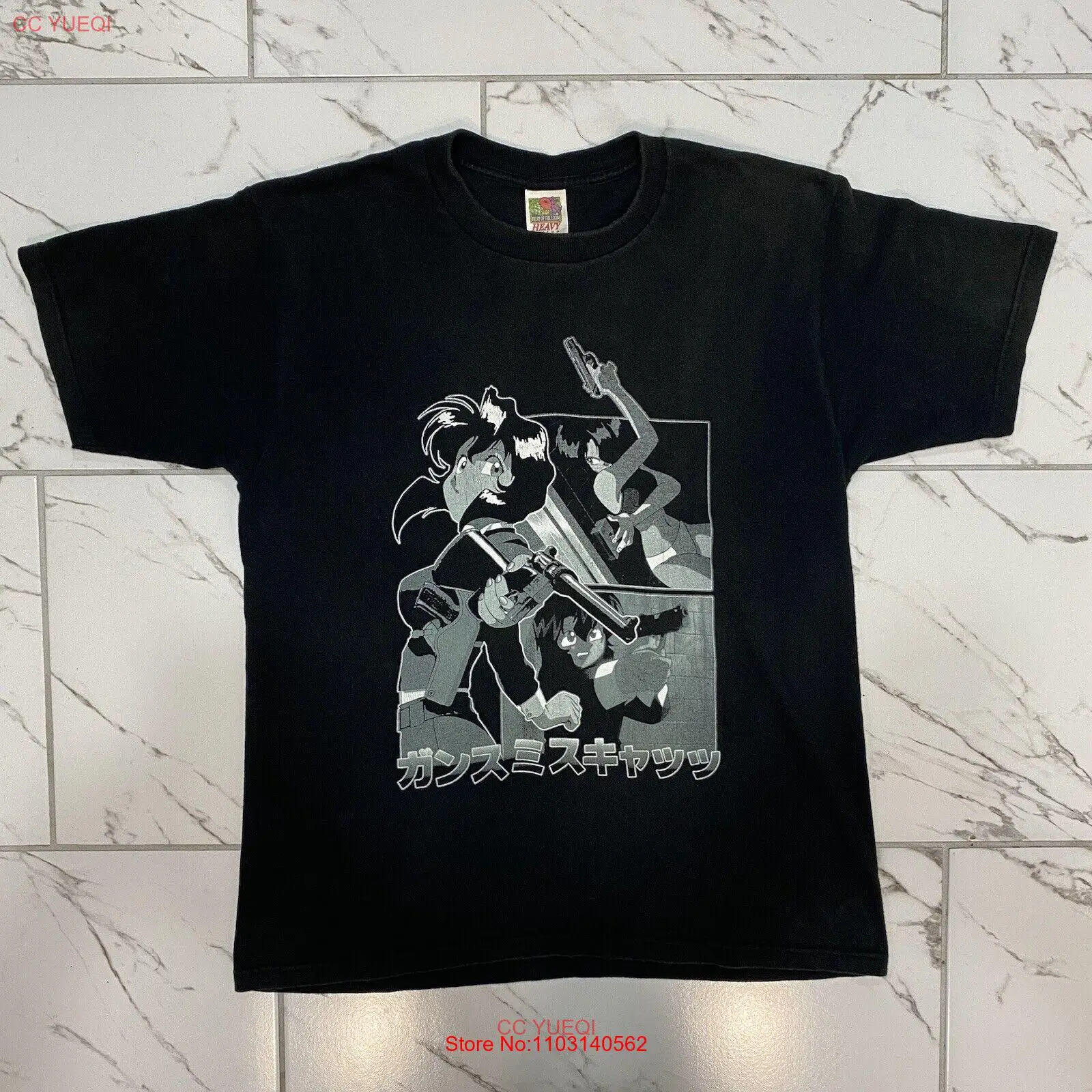 Camiseta Vintage de moda rara para mujer, camisa de los 90, gatos de Armero, Sz L, Anime grande