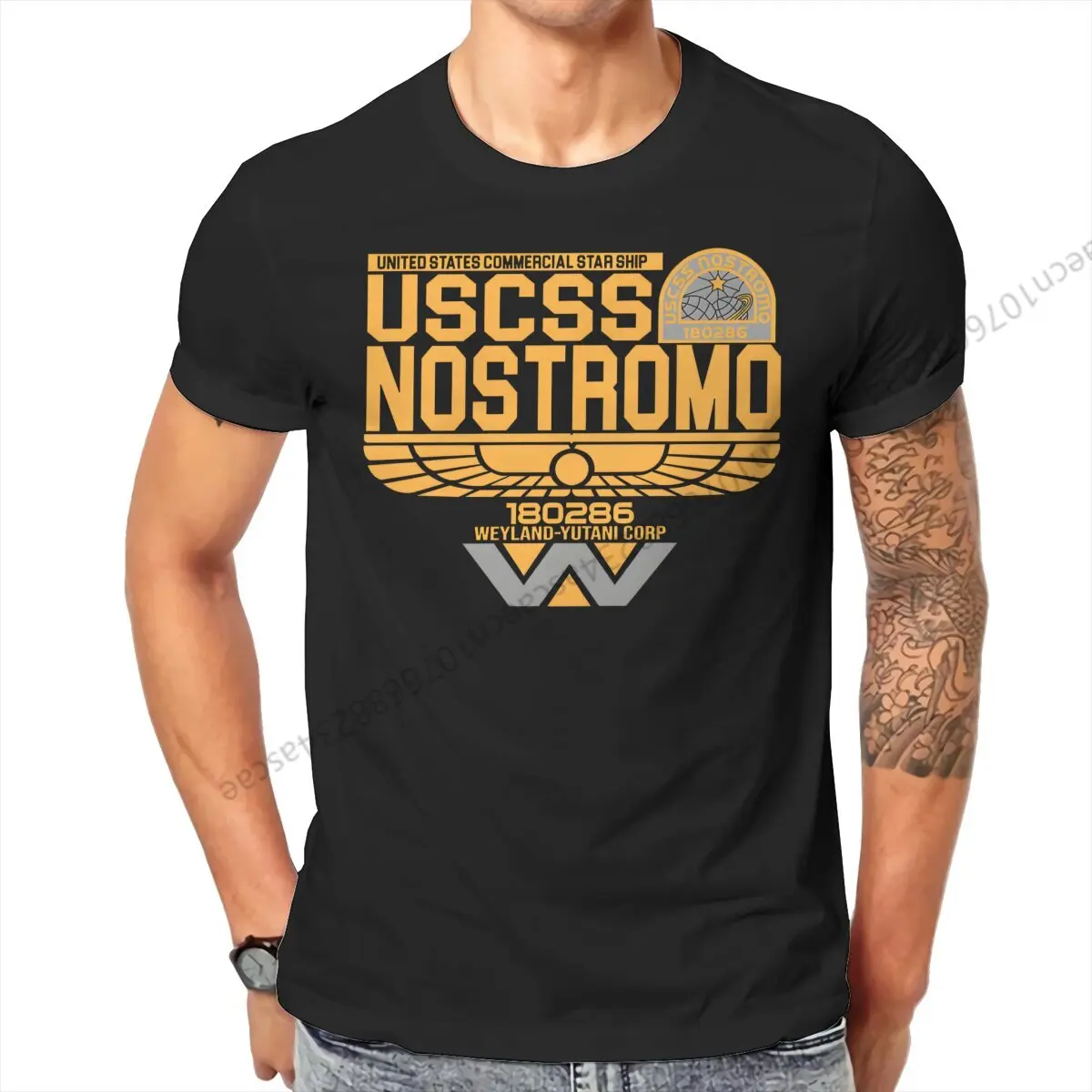 Colonial Marines USCSS Nosmotro T Shirt Men Tees Summer Clothing Cotton O-Neck TShirt