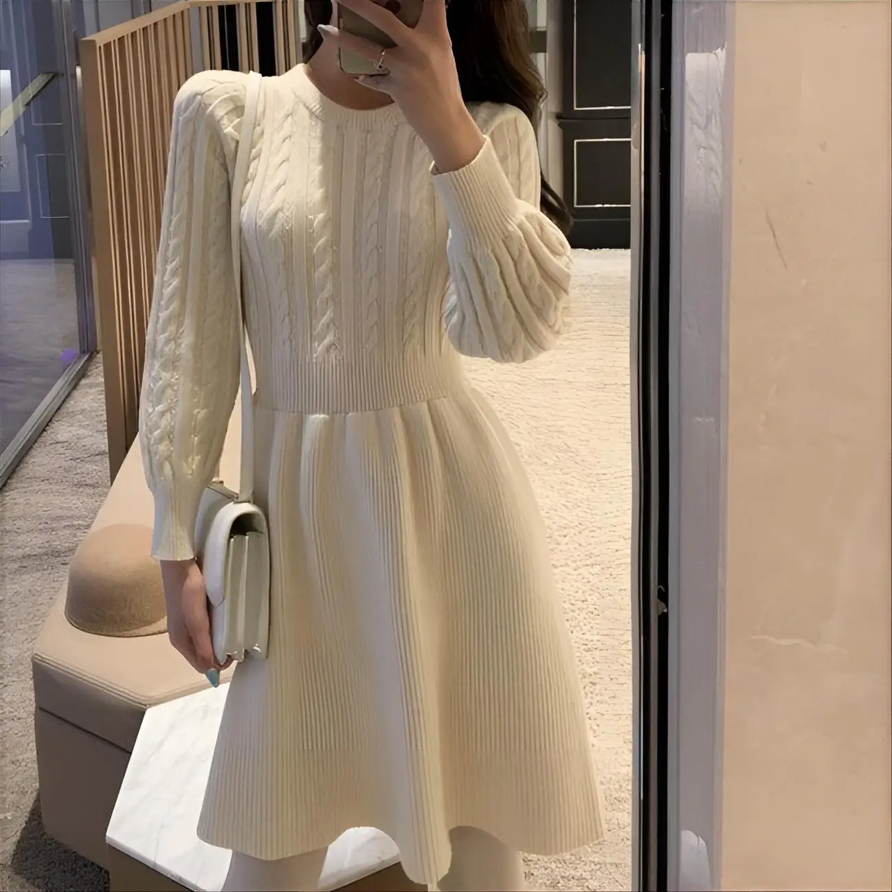 

Knee Length Pullovers Elegant Sweaters Jumpers Women Bottoming Loose Halloween High-End Thermal Sporty Knitwear Off-The-Shoulder