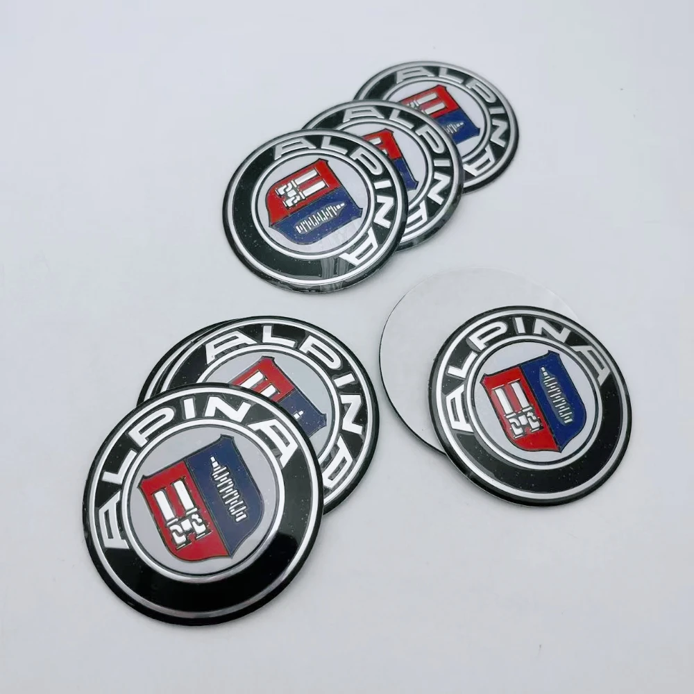 4pcs/set 45mm 50mm 56mm 60mm 65mm Alpina Logo Emblem Badge Car Stickers For Car Wheel Center Caps Rim Hub Cover Car Accessories