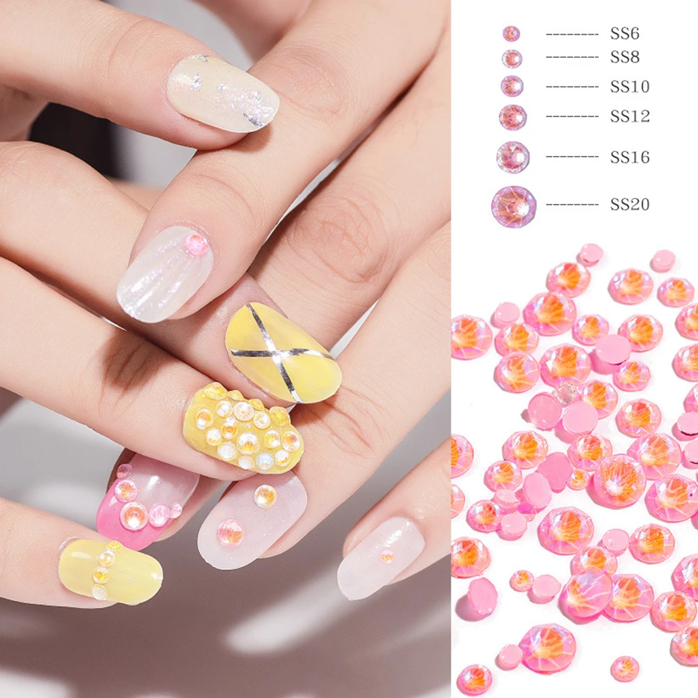 

6 Bags Luminous Manicure Decoration Colorful Nail Drill Art Gems Halloween