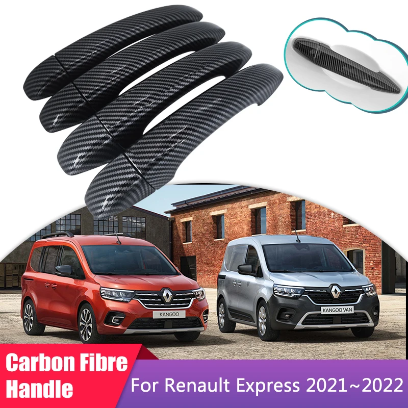 

Крышка дверной ручки из углеродного волокна, подходит для Renault Express Van 2021 2022, внешняя защитная пленка для автомобиля, аксессуары, декоративные наклейки
