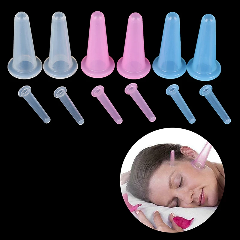 

4 Pcs Silicone Vacuum Cupper For Face Neck Massage Anti Cellulite Suction Cup Skin Care Lift Maintenance Massage Cups