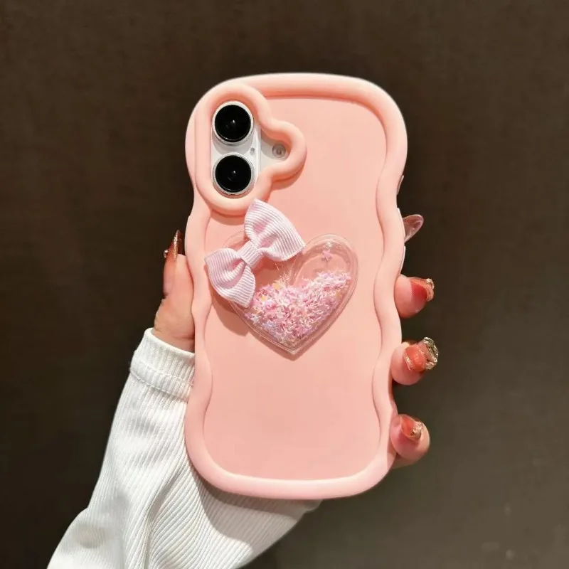 For Samsung Galaxy A06 A05S A14 A13 A04S A12 M12 F12 A11 A10S M01S F14 M14 F05 M05 Phone Case 3D Wave Glitter Love Soft Cover - náhled 4