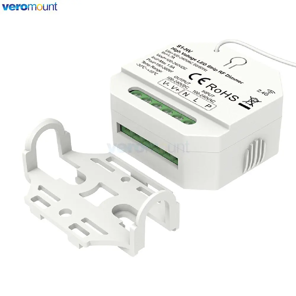 Skydance S1-HV 1CH*1.5A 100-240V AC High Voltage LED Strip RF Push Dimmer Controller for Single Color High Voltage LED Strip