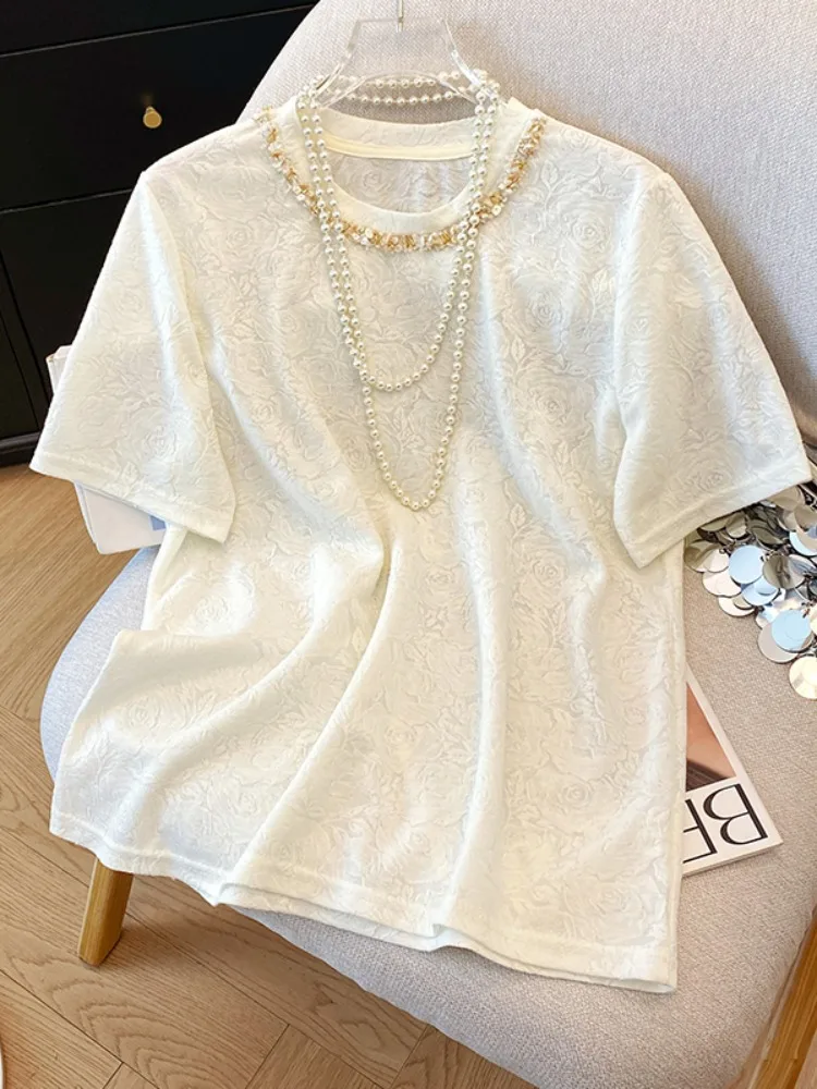 

Ele Unique ort Sve Футболка с вышивкой Женская летняя модная белая футболка с плечами Модный Little irt Хлопок Полиэстер...