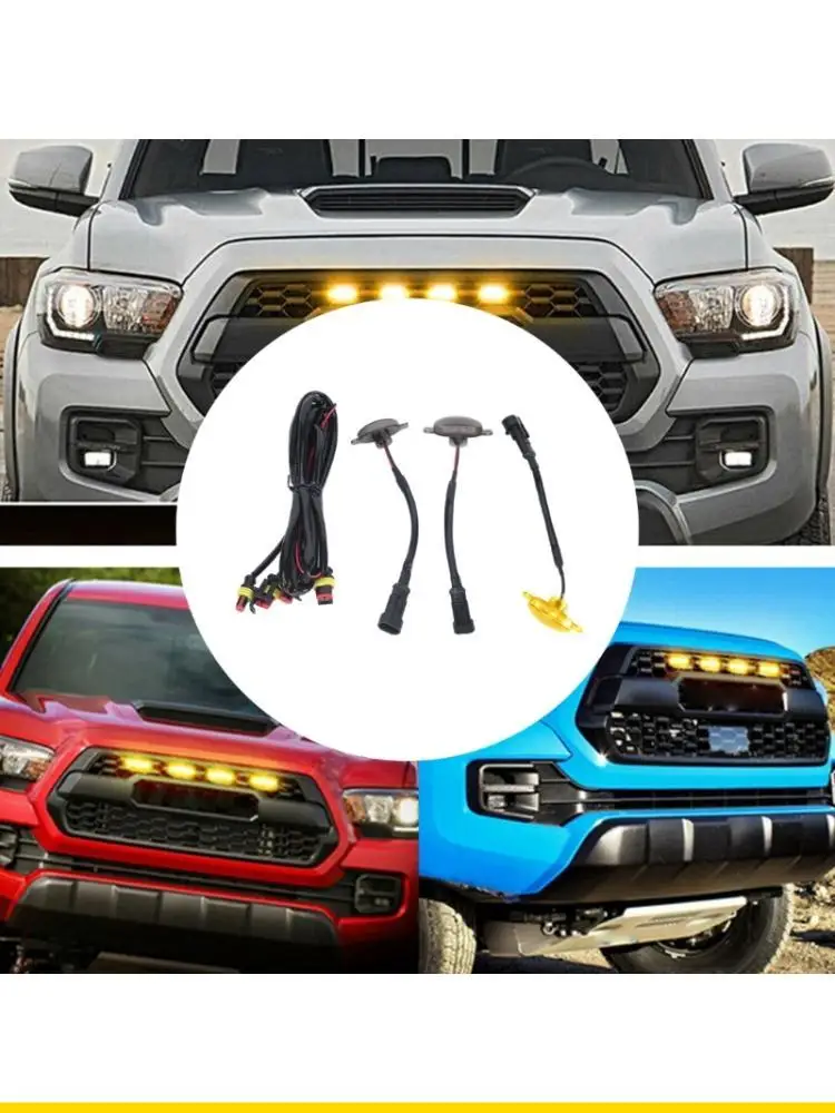 SZCH Front Grille LED Running Light Set 12V 6W with Five-Lamp Layout and One-to-Five Harness for Daily Street Use