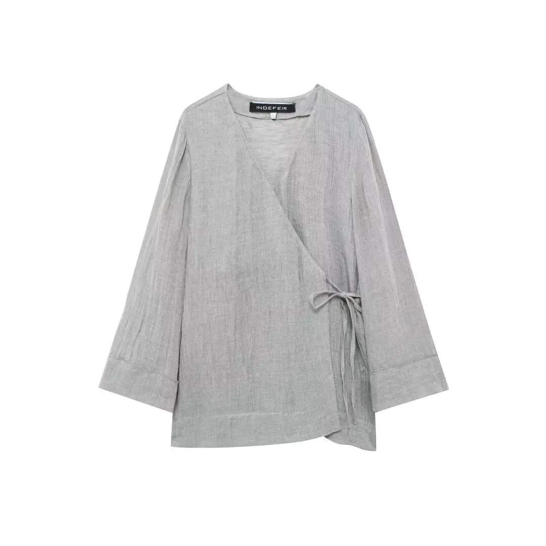 

Women's Linen Drape Kimono Style Outerwear