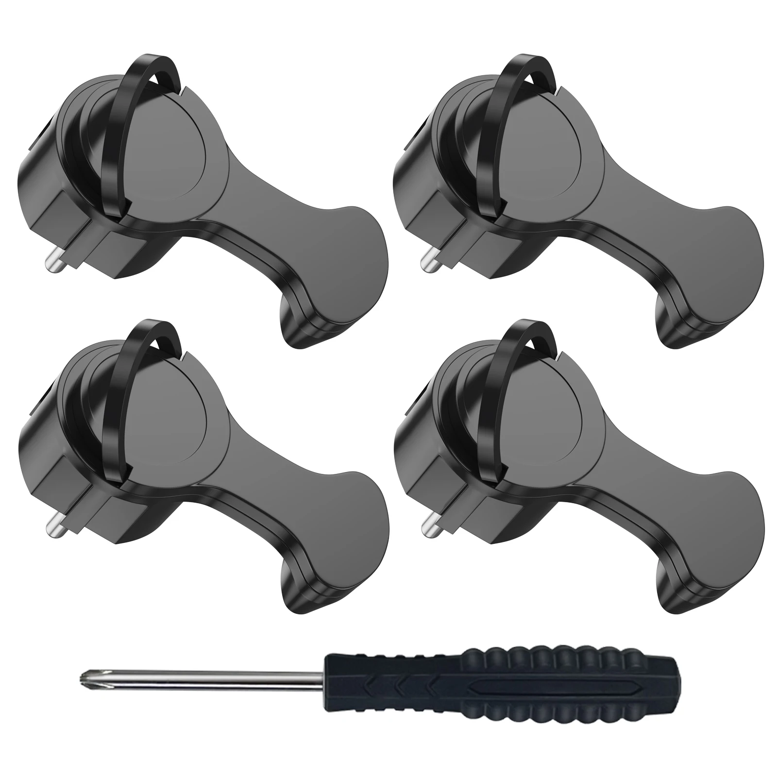 4 Schuko-Flachsteckeradapter mit Klappgriffen für Austauschbare Verkabelung, Stromstecker-Steckeradapter, Europäischer Standard – Detail 2