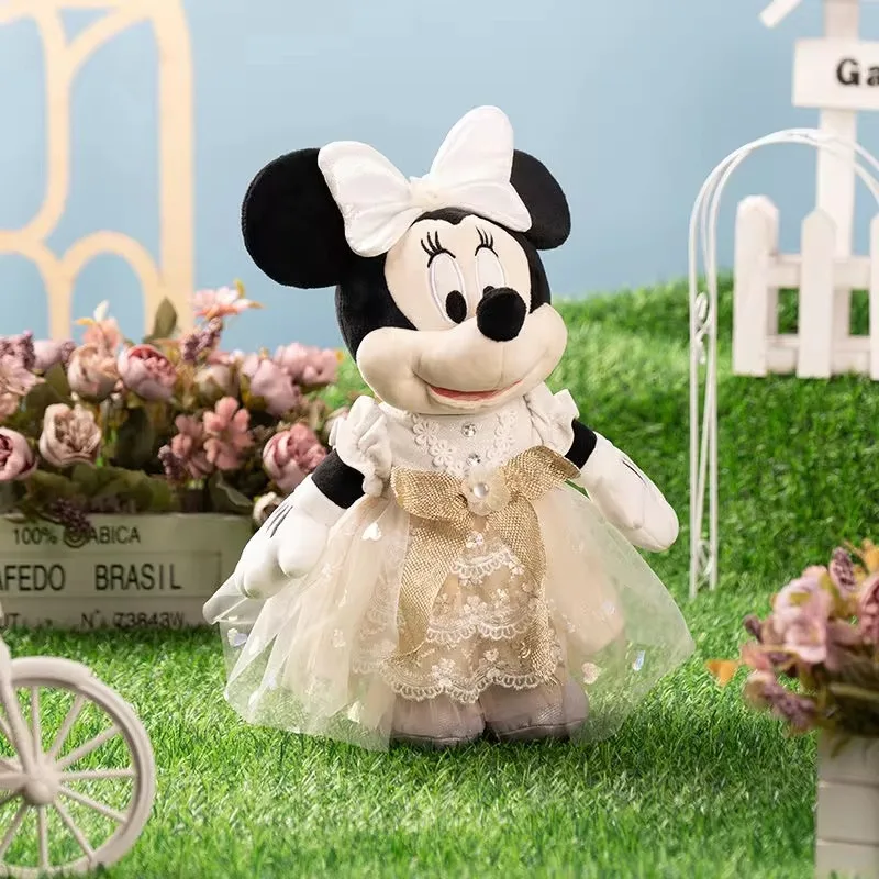 Disney Mickey and Minnie cute plush doll wedding dress style couple engagement wedding decoration ornaments as gifts for friends