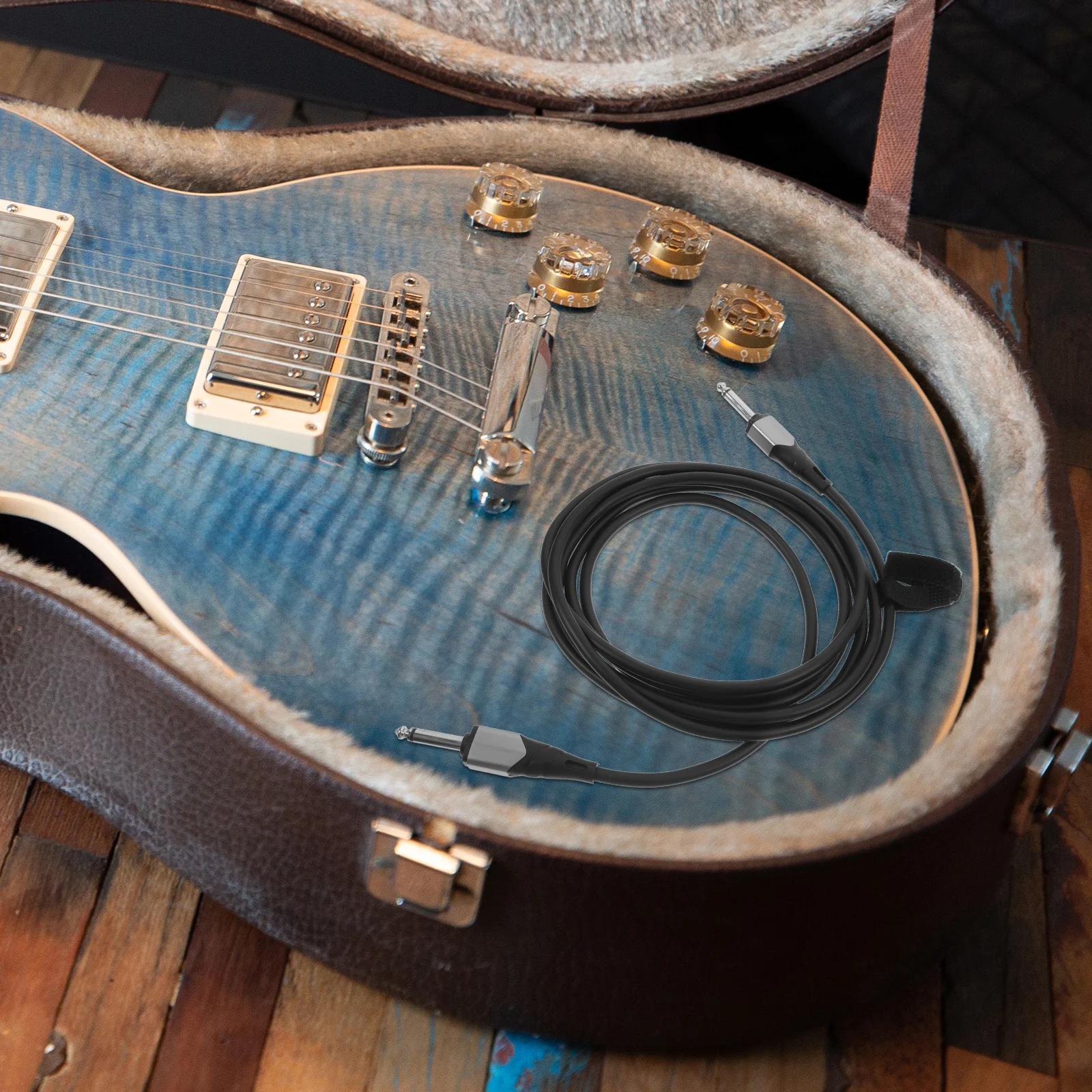 

3M Guitar Cable 6.35mm Male to Male Oxygen-Free Copper Audio Cable for Electric Acoustic Bass Instruments Low Noise Twisted