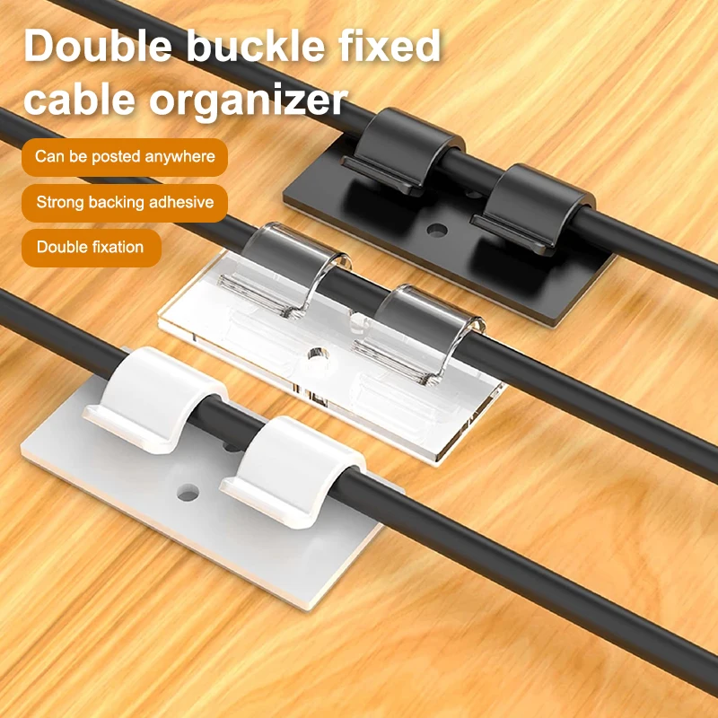 6/10PCS Adhesive Cable Clips - Multi-Surface Cord Management for Car/Desk/Wall/TV, Damage-Free Wire Organizer with Strong Hold