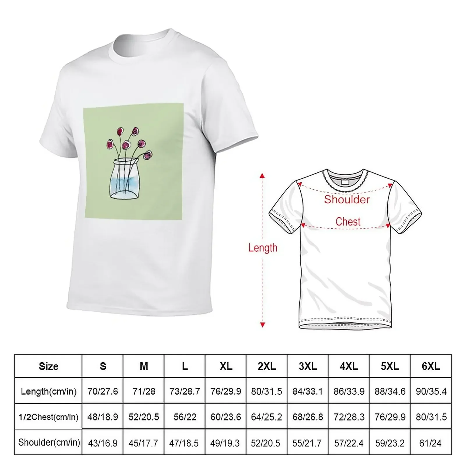 Flowerpot with watercolor (pale green background) T-Shirt customs Blouse workout shirts for men