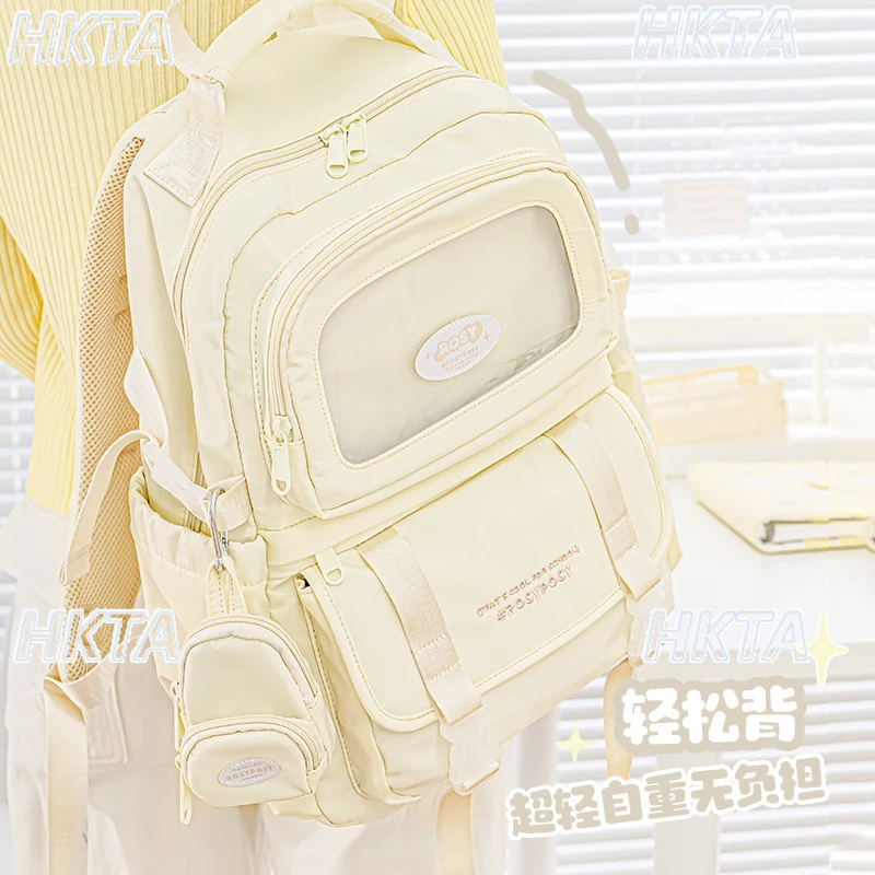 

Sweet Versatile Junior High School Student Schoolbag Female College Student Large Capacity New Ins Pink Pain Bag Backpack Women