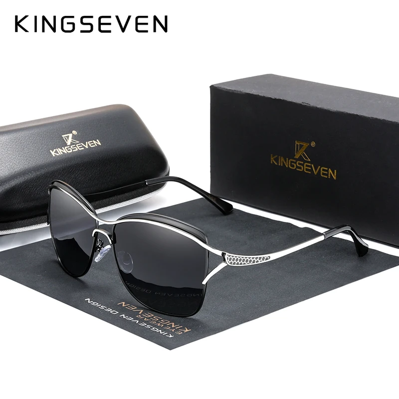 

KINGSEVEN 2024 Retro Womens Sun glasses Polarized Luxury Ladies Brand Designer Gradient Lens Sunglasses Eyewear For Women Female