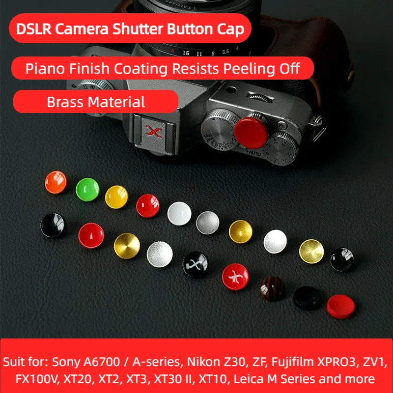 Brass Threaded Shutter Release Button Cap, Fit Fuji X100VI XT5 XT30II SonyA6700 Nikon Z30 ZF Leica M Mirrorless Camera Accessory