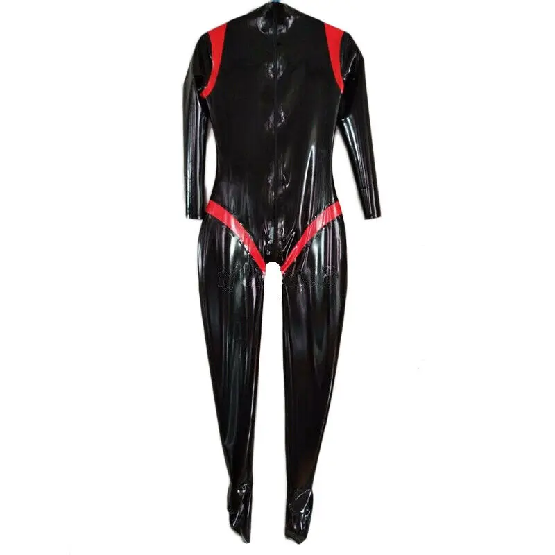 Gummi 100%Latex Rubber Bodysuit Catsuit Overall Ganzanzug Spiel Verein Jumpsuit