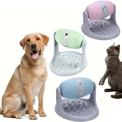 Pet Slow Feeder Dog Cat Puzzle Toy Dog Leakage Food Toy Bottom Non-Slip Mat Press Button Support ABS for Pet Feeding for All Kin