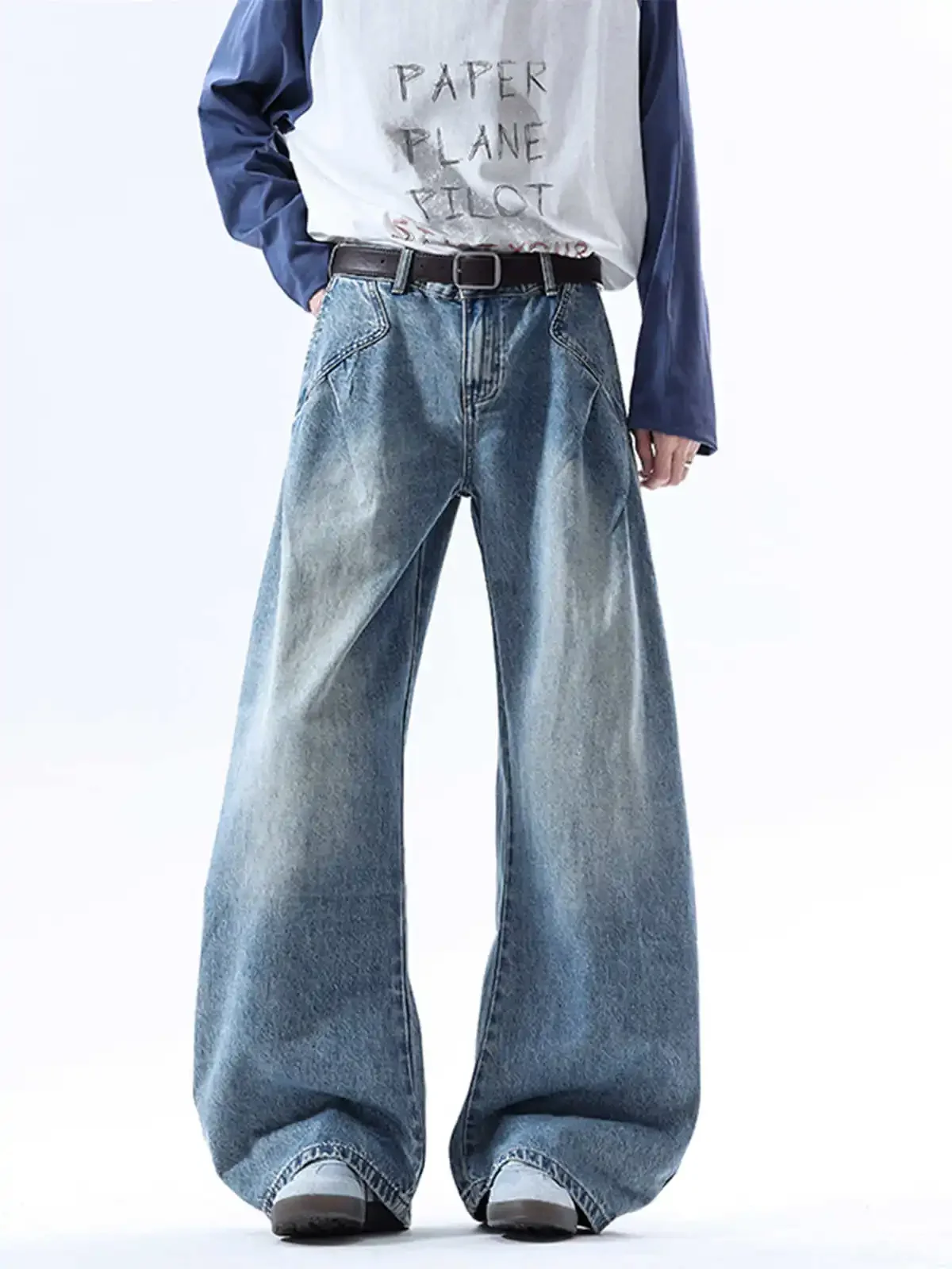 المرأة الأزرق Y2k الجينز اليابانية 2000s نمط عازمة سكين جان السراويل 90s خمر Harajuku في سن المراهقة فضفاض سراويل جينز الملابس 2025