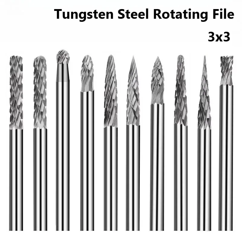 tungsten-steel-rotary-file-3mm-milling-cutter-metal-electric-grinding-head-thread-carbide-grinding-head-double-slot-single-slot
