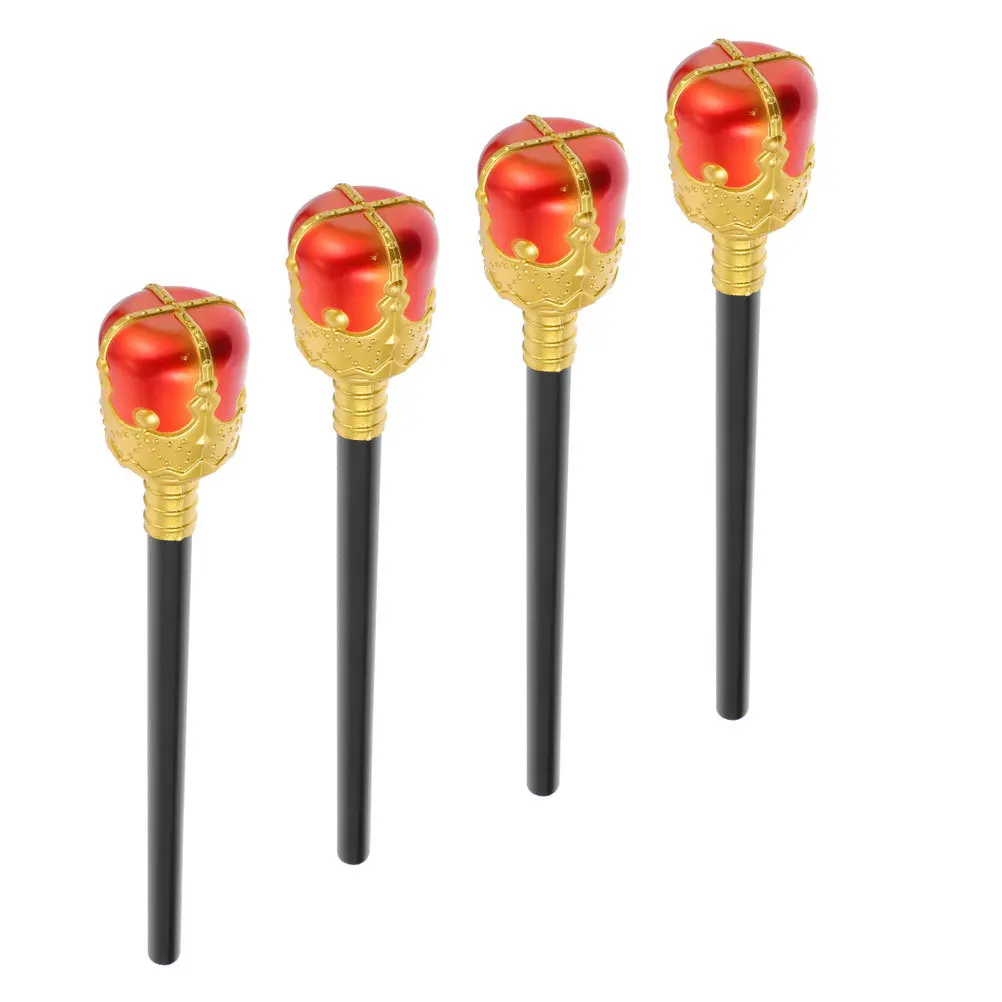 4 個子供用軽量笏ハロウィーンパーティーコスプレステージパフォーマンスキングアクセサリー装飾小道具