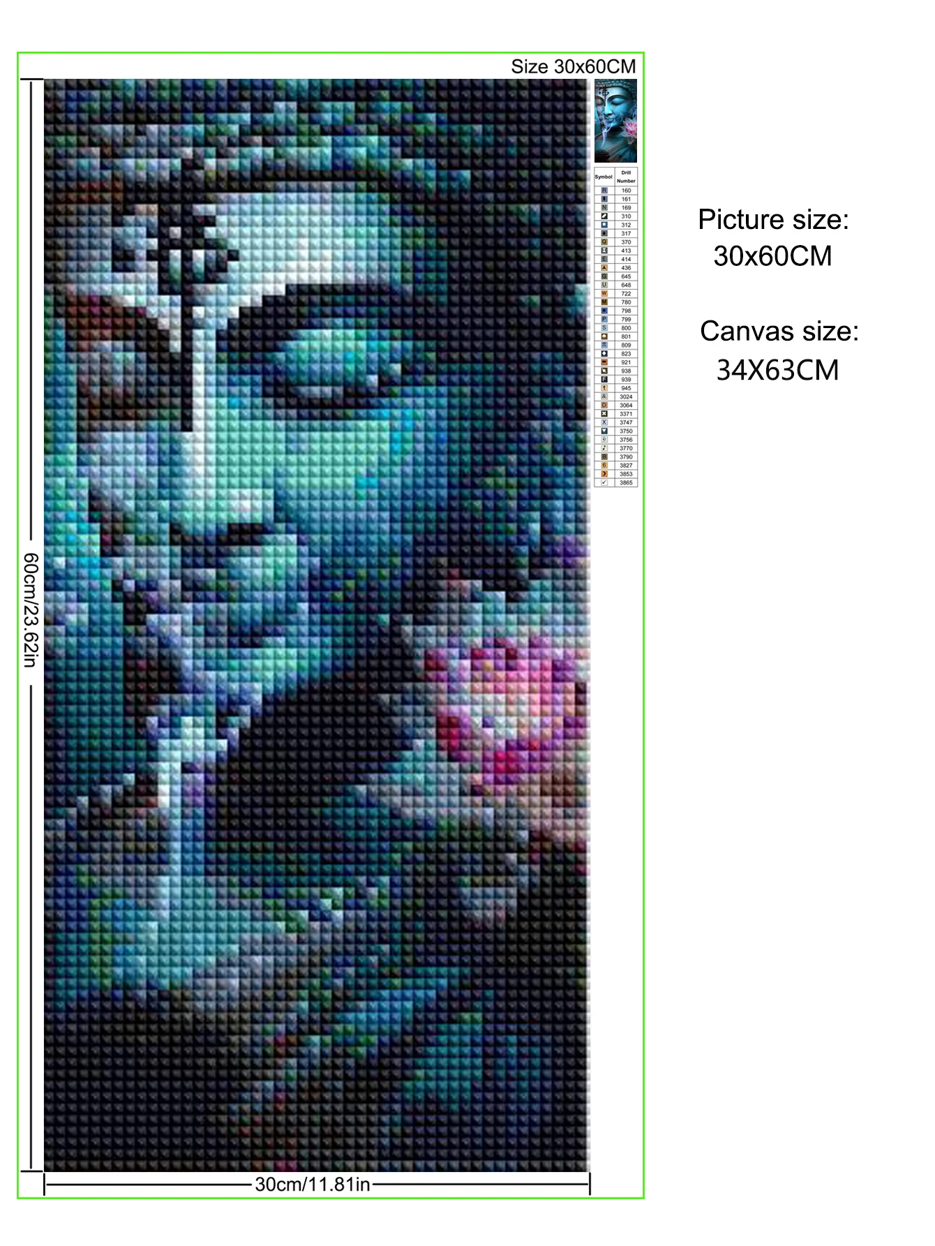 5D DIY Diamond Painting Kit Lotus Buddha Statue Cross Sitch New Diamond Embroidery Handmade Religion Mosaic Art Full Drill Gift