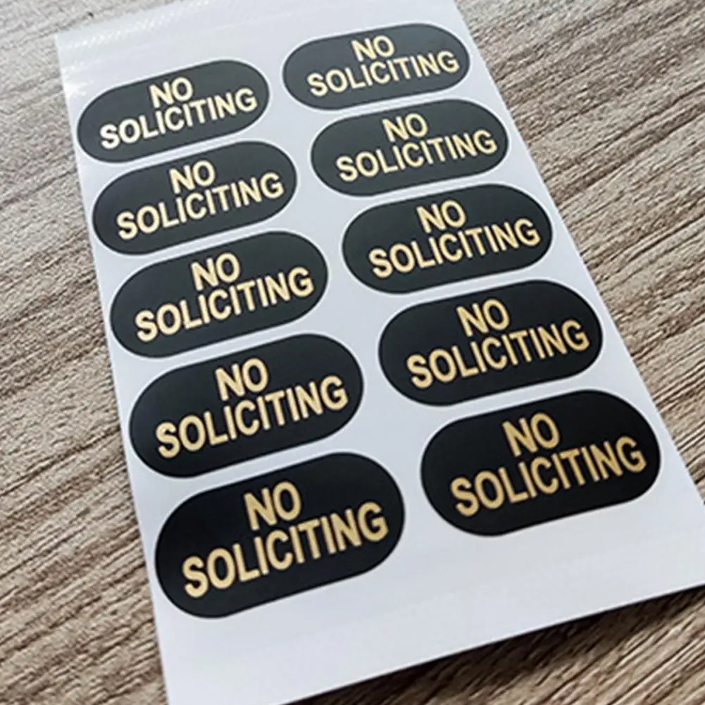 10/20pcs Small No Soliciting Sign For House, No Soliciting Sign For Home Tiny Size Weatherproof Sticker For Video Doorbell I1h3