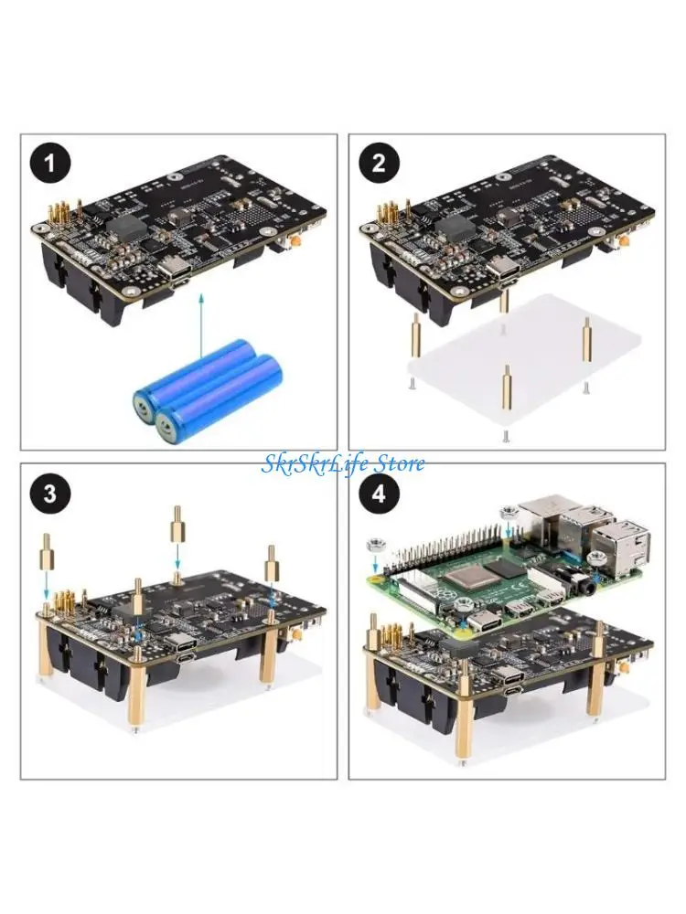

E65E UPS With Automatic Shutdown RTCs Coulometer Power Supply Remote Firmware for RaspberryPi 3B/3B+/4B Development