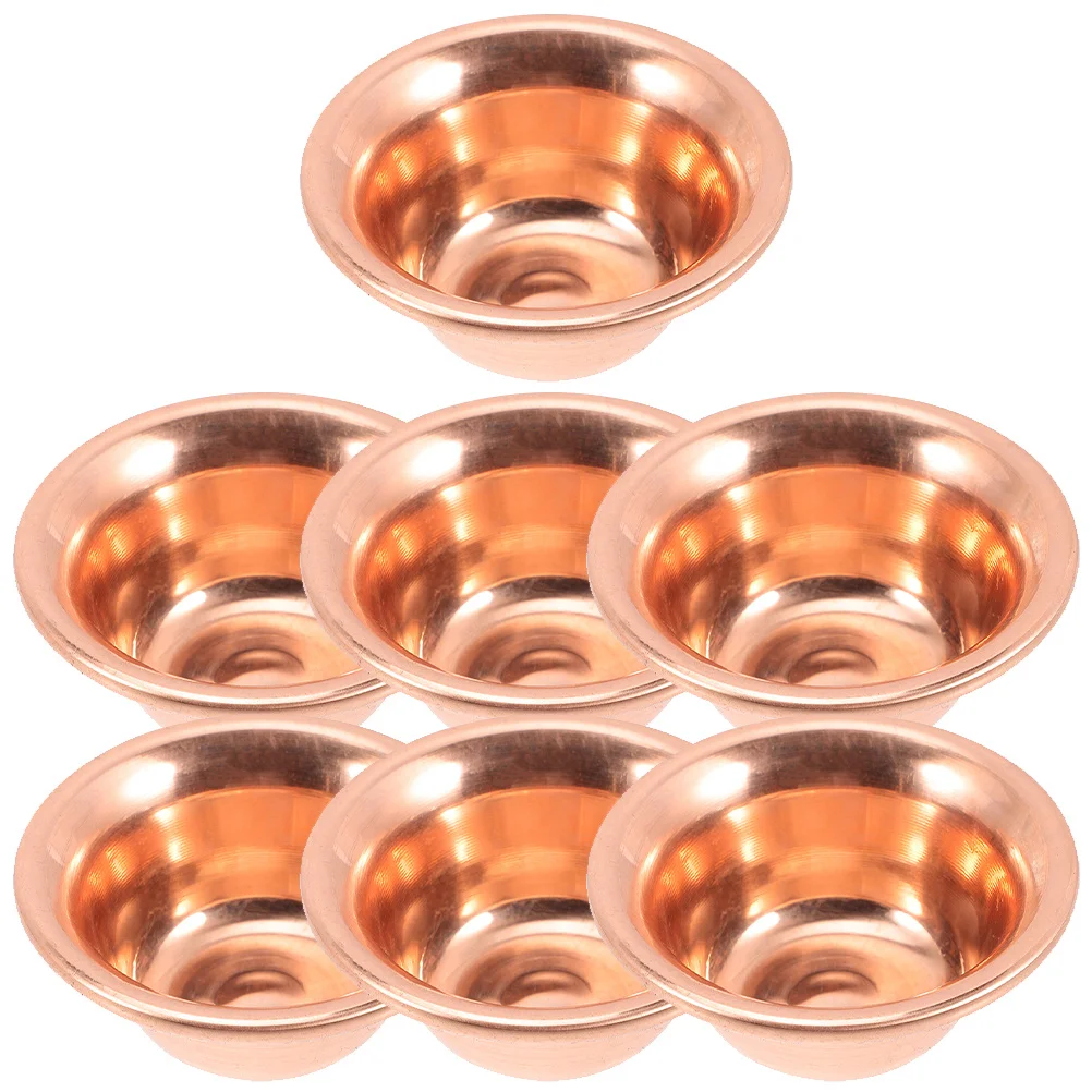 

7Pcs Copper Offering Bowl Set Tibetan Burner Yoga Meditation Decor Smudge Plate Supplies Buddha Holder