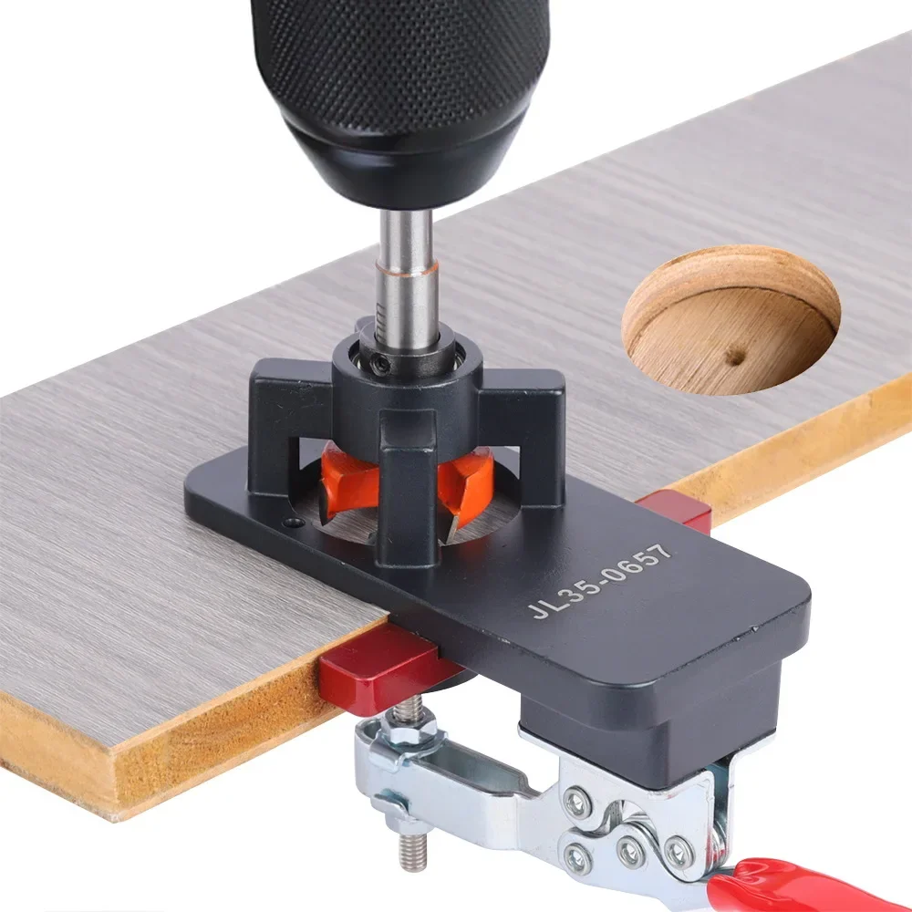 Woodworking Upgrade 35mm Concealed Hinge Jig Kit Hinge Boring Jig Drilling Guide Locator for Face Frame Cabinet Cupboard Tools