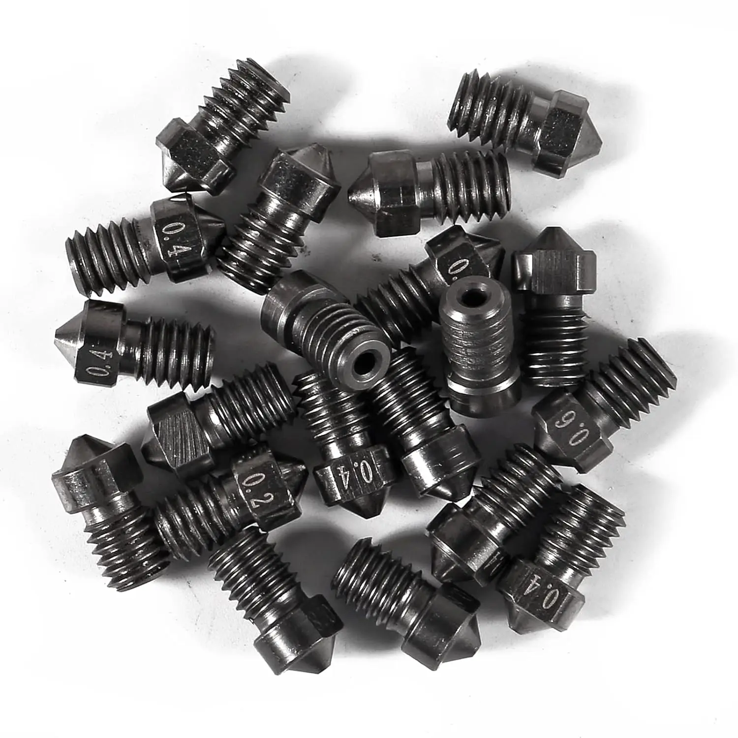 Eثلاثية الأبعاد V5 V6 تصلب الصلب فوهة M6 الموضوع ثلاثية الأبعاد أجزاء الطابعة J-رئيس هوتند الطارد 1.75 مللي متر خيوط 0.2/0.3/0.4/0.5/0.6/0.8/1.0 مللي متر