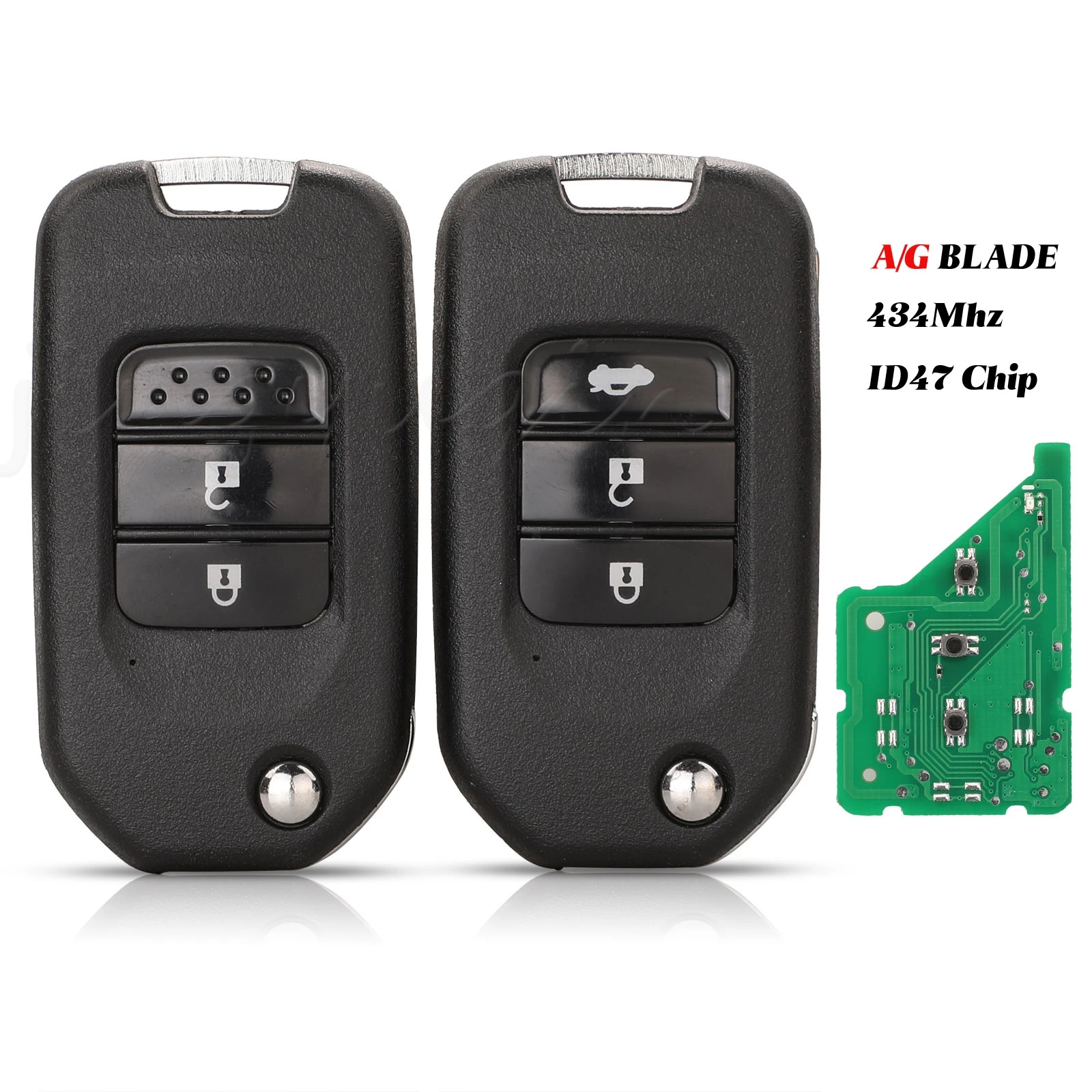 jingyuqin 2/3B Remote Car Key Suit For Honda Civic Accord City CR-V Jazz XR-V Vezel HR-V FRV Auto Lock 433MHz With ID47 Chip