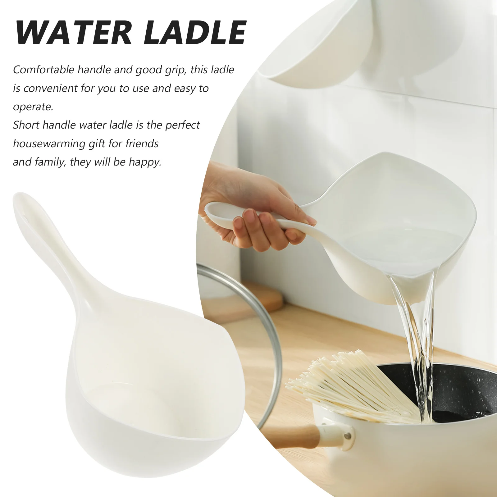 Kitchen Water Ladle White Random Mini Dipper Spoon for Shower Bath Garden Plant Watering Portable Plastic Scoop Tool