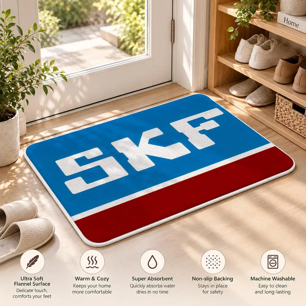 S-SKF Bearings Modification Floor Mat Flannel Rug Soft Non Slip Door Mat For Bathroom Bedroom Kitchen Living Room Home Decor