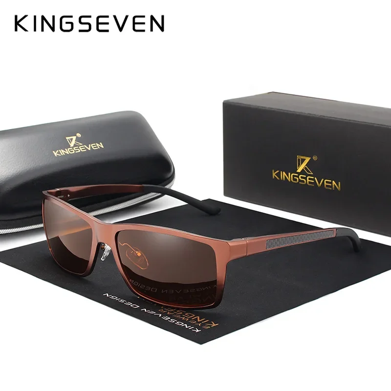 KINGSEVEN Aluminium Gepolariseerde Zonnebril Voor Mannen UV400 Beschermen Anti-reflectie Bril Mannelijke Rijden Fietsen Brillen Accessoires
