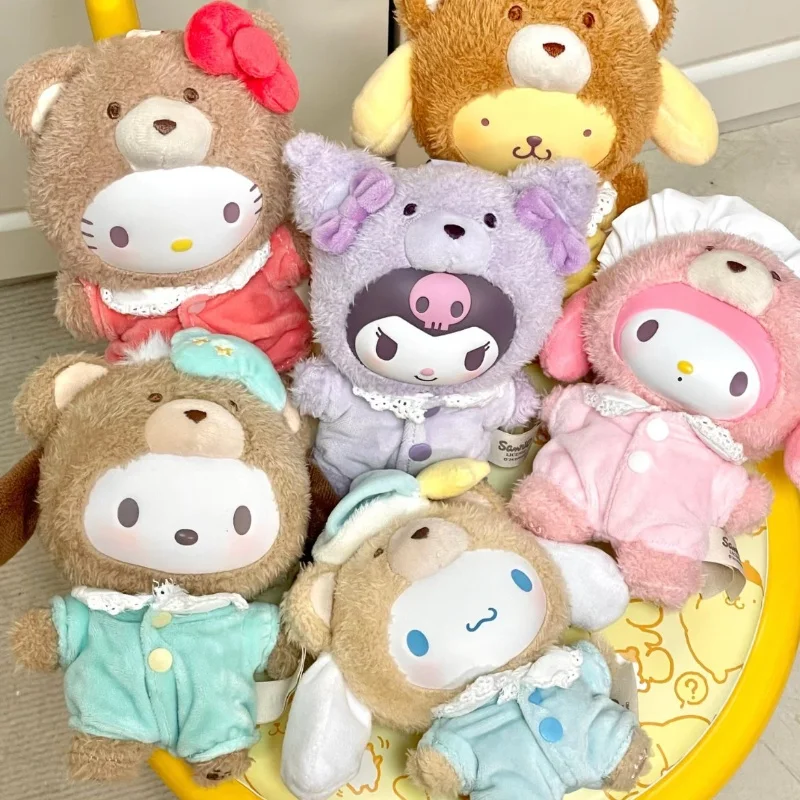 

Original Kawaii Sanrio Latte Baby Series Plush Doll Blind Box Toy Cartoon Pompompurin Kuromi Cinnamoroll Plush Doll Pendant Toy