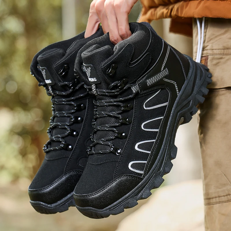 

High-top Men's Hiking Shoes Durable Non-slip Outdoor Mountaineering Climbing Shoes Male Casual Trekking Boots Hunting Sneakers