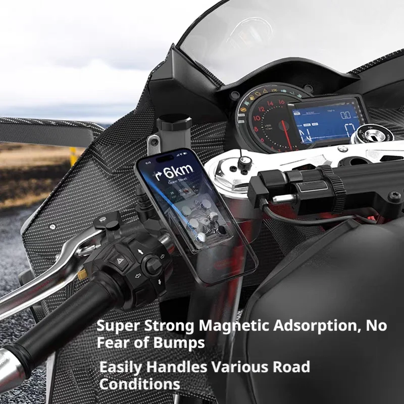 SEAMETAL Motorcycle Handlebar Magnet Phone Holder Strong Magnet Stable Keep Phone Stand for Riding Electric Bike Motorbike - view 6