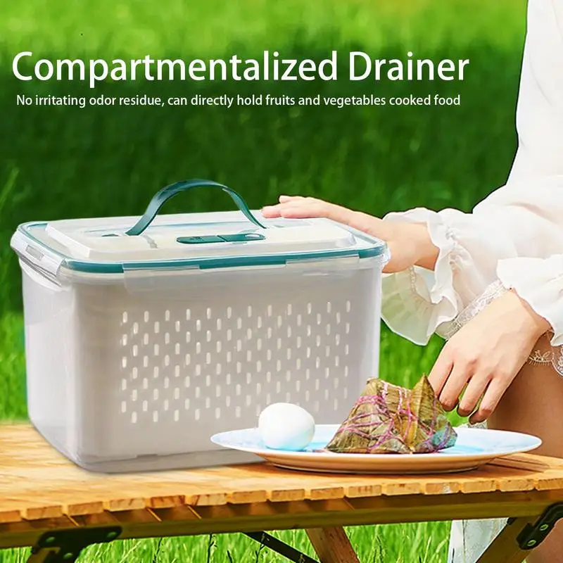 

Refrigerator Storage Containers Fridge Storage Containers Food-grade Drainage Box Divided for Meal Prep Lunch Packing Restaurant