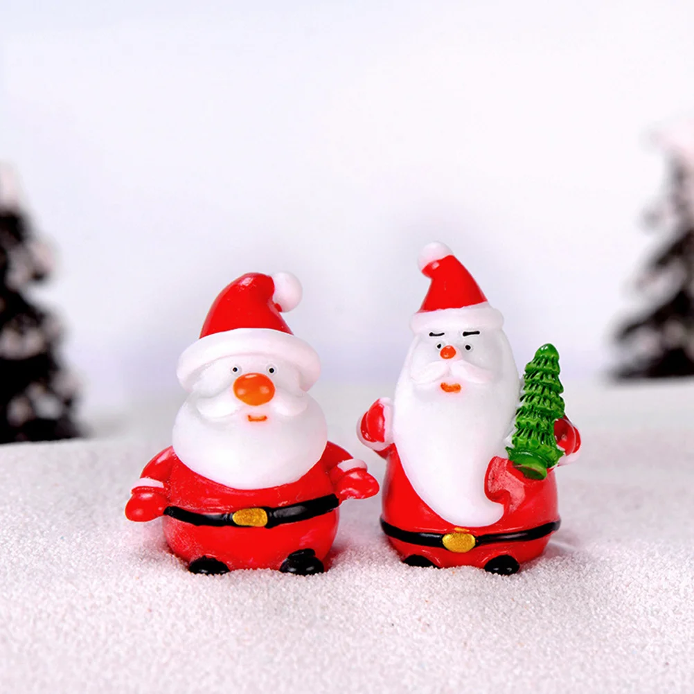 

18Pcs Christmas Resin Miniature Snow Scene Decor Bright Color Micro Landscape Accessories for Desktop Garden Supplies