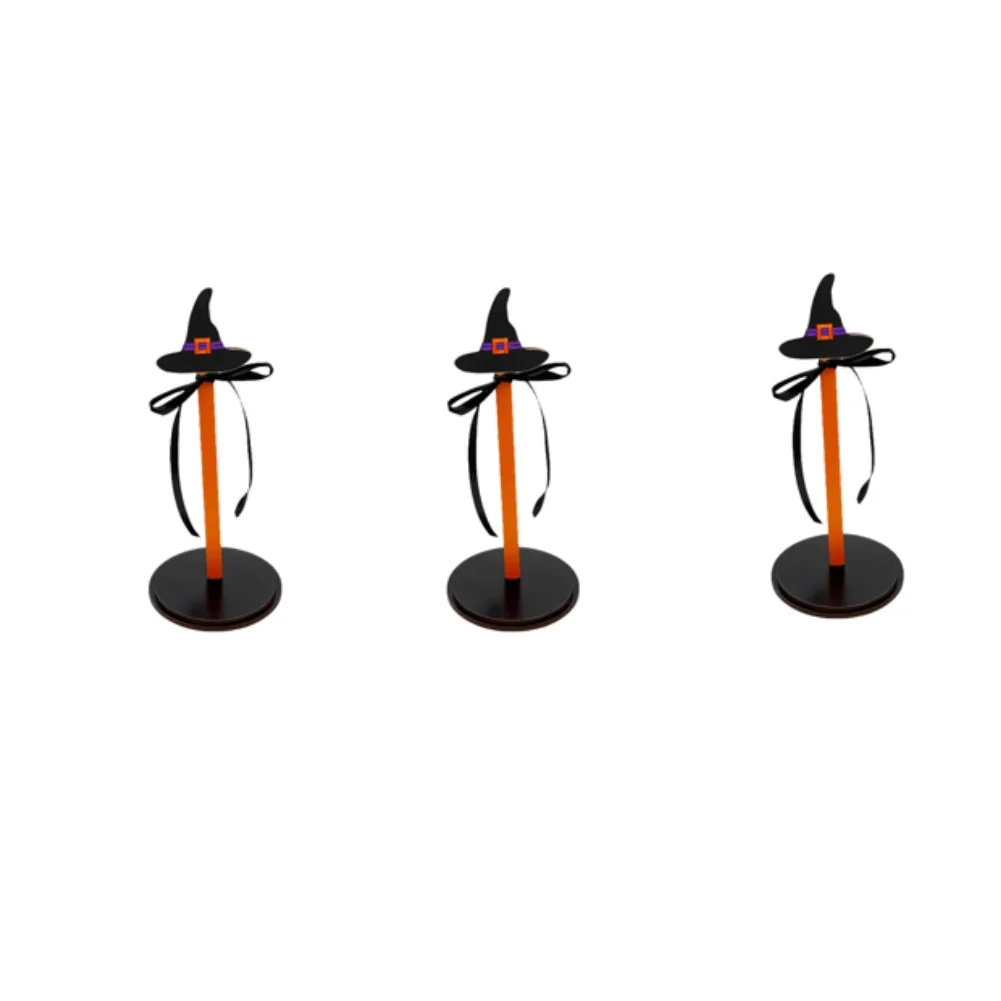 Halloween Wooden Pumpkin Shape Standing Toilet Paper Holder Spooky Home Decor Halloween Paper Roll Holder Ornament view 4