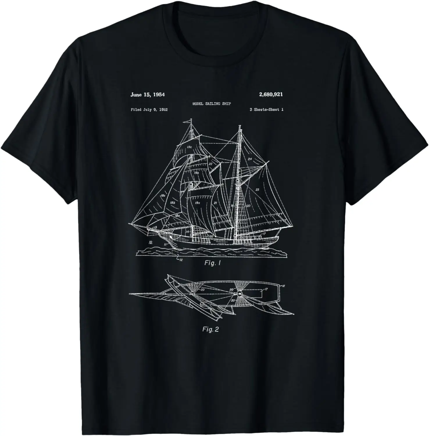 

Model Ship Sailboat Blueprint Design Shirt - Sail Boat Model